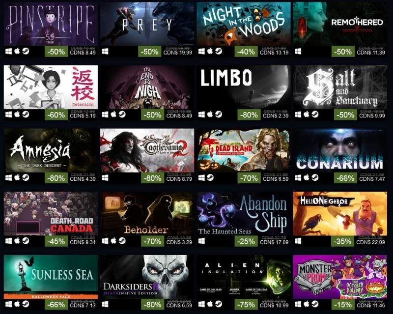 The Steam Halloween Sale 2018 Event is Now Live