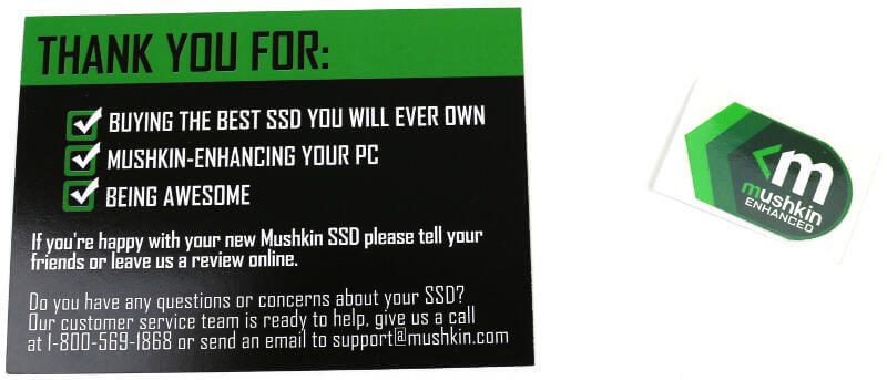 Mushkin Source 250GB Photo box extras
