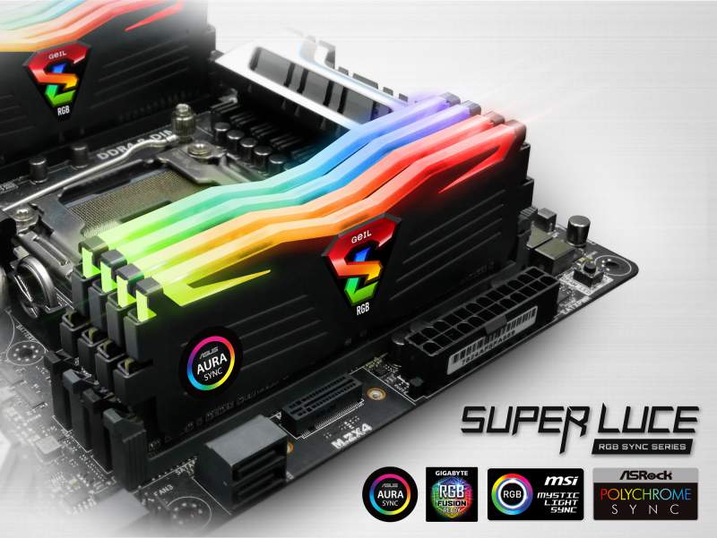 GeIL Expands SUPER LUCE RGB Sync DDR4 Memory Lineup