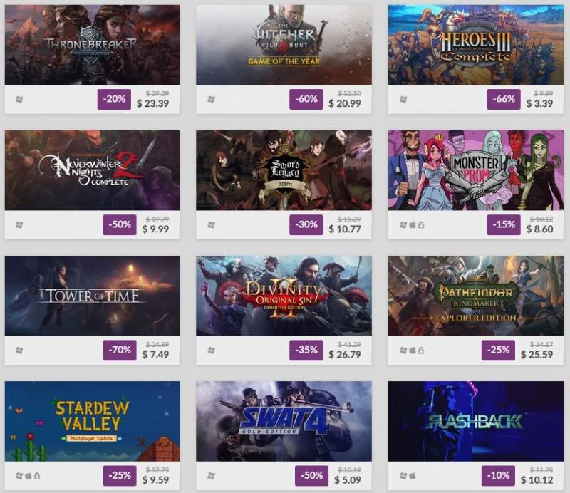 GOG 2018 Winter Sale Offers Up to 90% Off DRM-Free Games