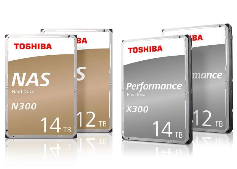 Toshiba Expands N300 and X300 Line with 12TB and 14TB HDDs