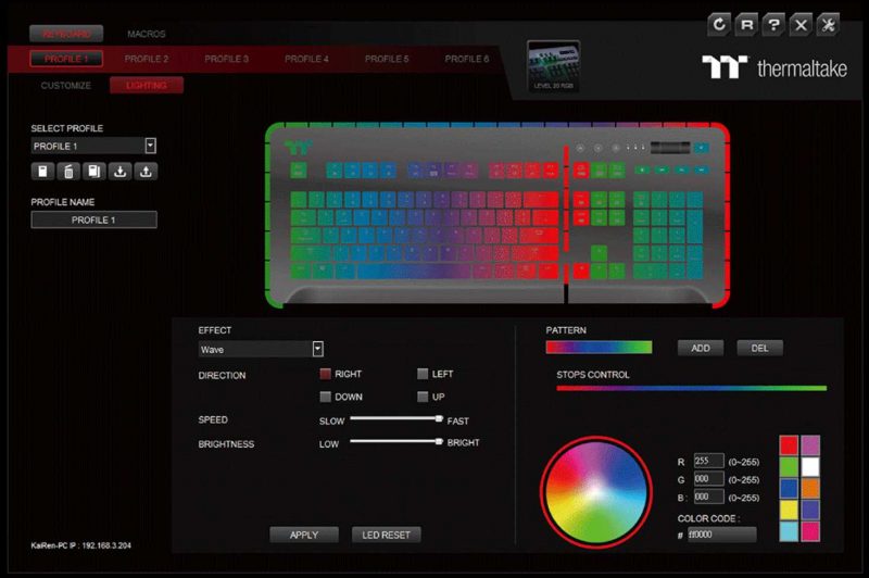 Thermaltake Level 20 RGB Mechanical Gaming Keyboard Review software