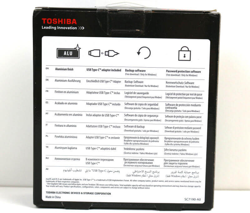 Toshiba Canvio Premium 4TB Photo box rear