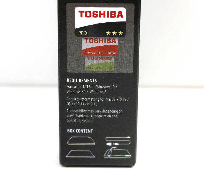 Toshiba Canvio Premium 4TB Photo box side