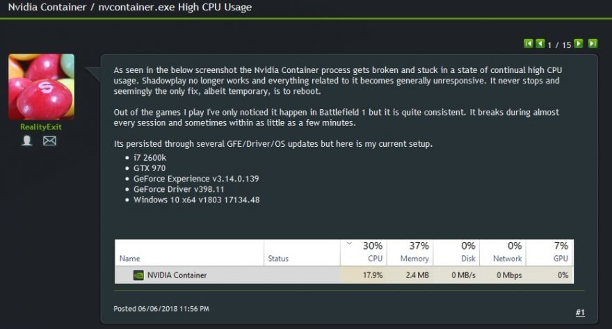 NVIDIA GeForce 430.39 Drivers Are Causing High CPU Load Issues