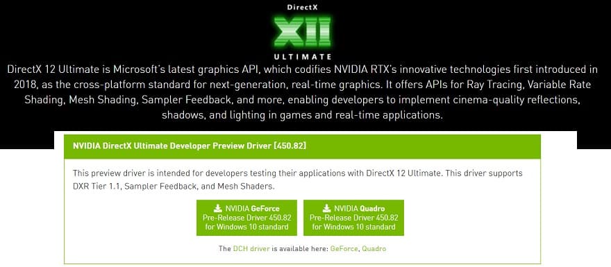 nvidia directx12 ray tracing driver