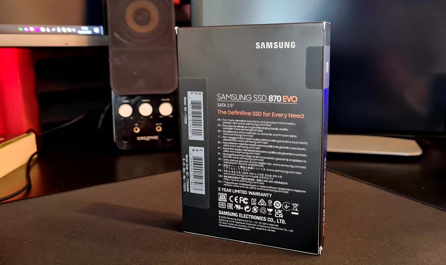 Samsung 870 EVO 500GB 2.5" SSD  box back