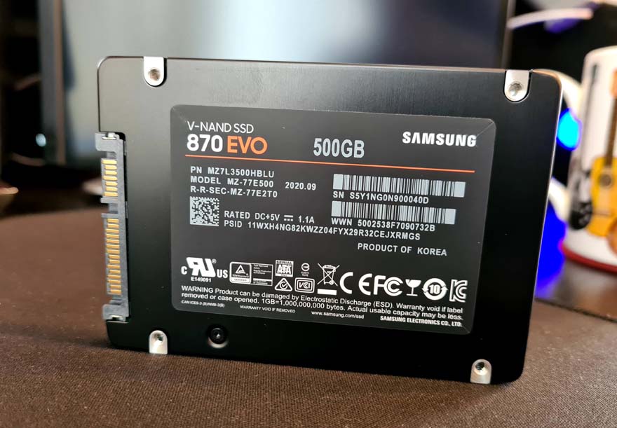Samsung 870 EVO 500GB 2.5" SSD  back