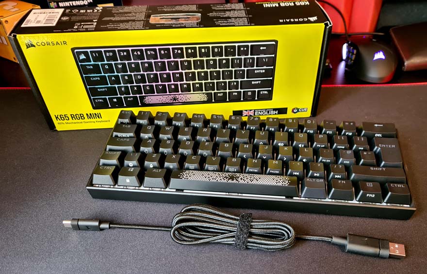 Corsair K65 RGB Mini 60% Mechanical Gaming Keyboard Review cable