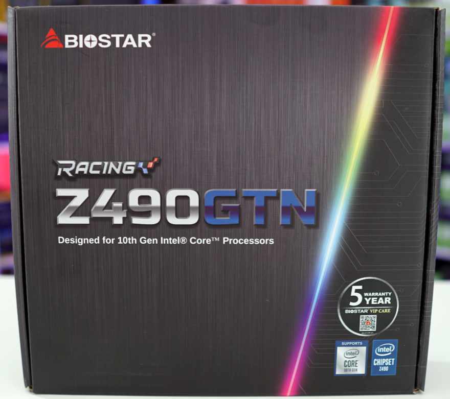 Biostar Racing Z490GTN Motherboard Box front