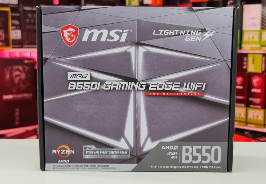 MSI MPG B550I Gaming Edge WIFI motherboard box 