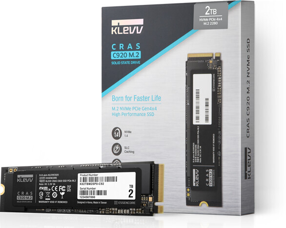 ESSENCORE Unveils KLEVV CRAS C920 & C720 M.2 NVMe SSDs