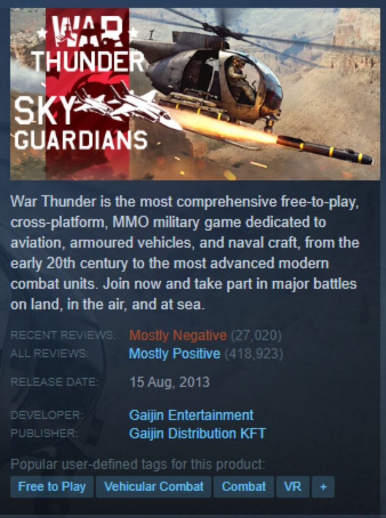 War Thunder on Steam